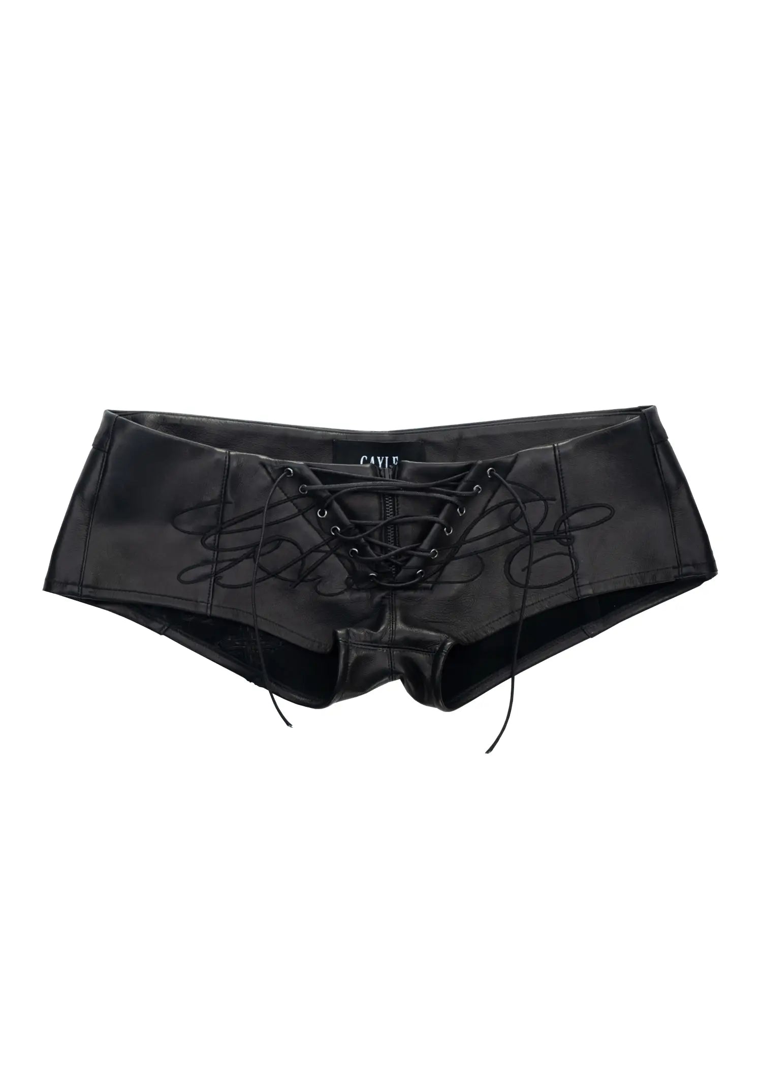 CHASTITY LOW RISE LEATHER MINI SHORTS – GAYLE