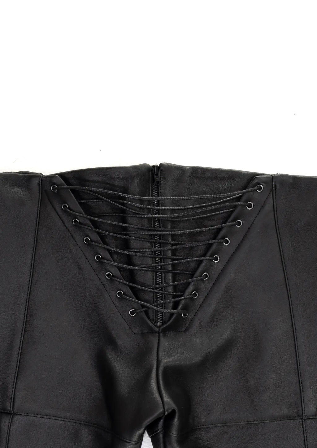 CHASTITY LOW WAISTED LEATHER CAPRI PANTS