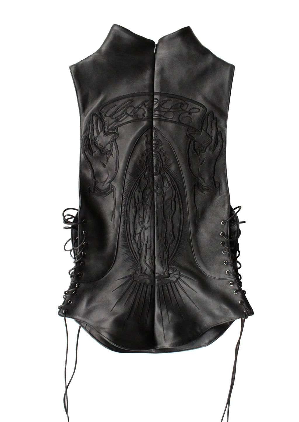 GAYLE WEPT EMBROIDERED LEATHER BODICE