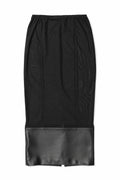 MESH LAMBSKIN LEATHER MIDI SKIRT