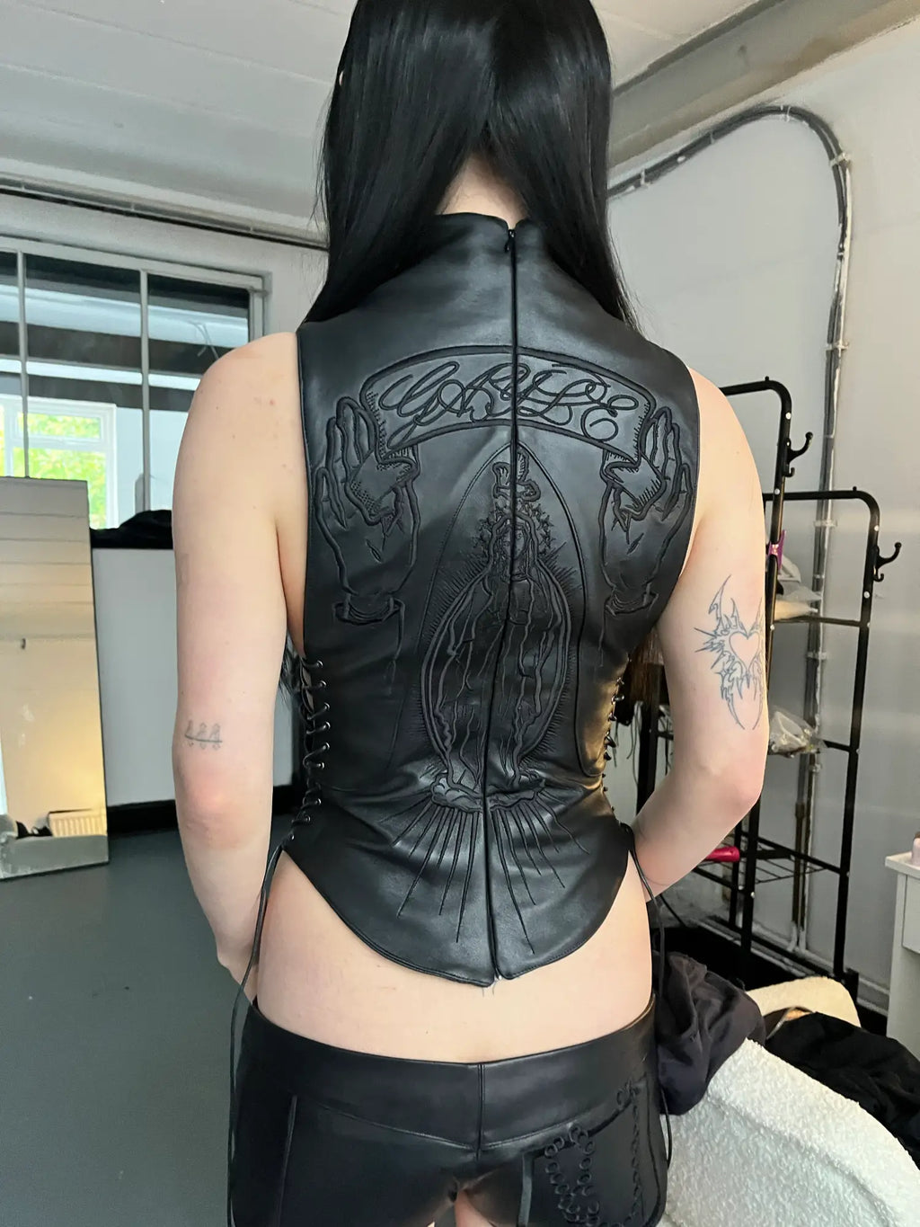 GAYLE WEPT EMBROIDERED LEATHER BODICE