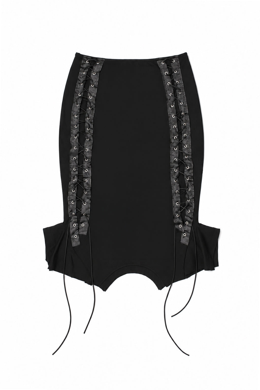 COTTON JERSEY EYELET MIDI SKIRT